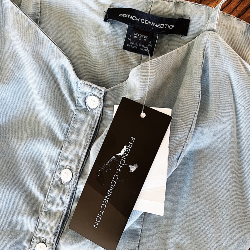 French Connection Shirred Button Down Mini Dress … - image 7